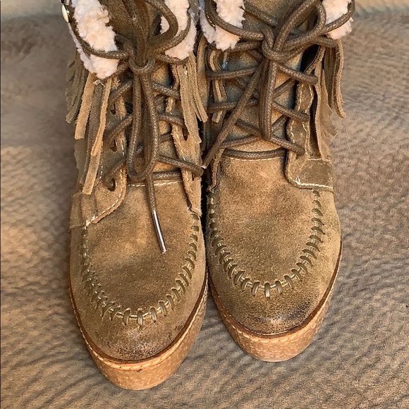 Sam Edelman Kemper bootie faux wedge fringe boho - Picture 4 of 8